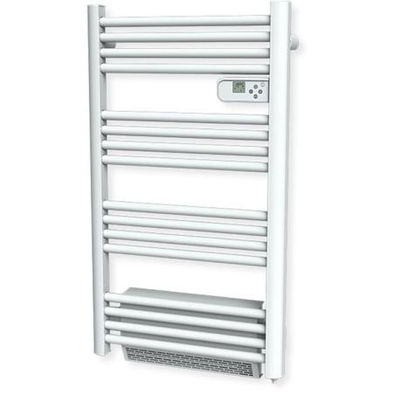 Radiateur sèche-serviette Carrera 500W + soufflerie 1000W (1500W) - Tubes ronds - Blanc