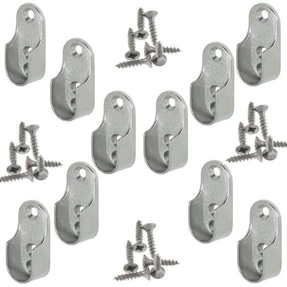 Rail Suspension Meuble Ovale | OVA | 10 Pièces - Support de tube darmoire penderie pour barre ovale | Tringle Cintre Fixation