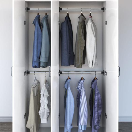 Rails de garde-robe télescopiques 4 pcs Argenté 58-100 cm