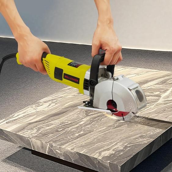 Rainureuse électrique - Rainureuse pour béton/brique - 4000 W - 220 V 50 Hz, prise UE - 6500 tr/min - Lame de 12,1 cm - Vert/Noir/Argent