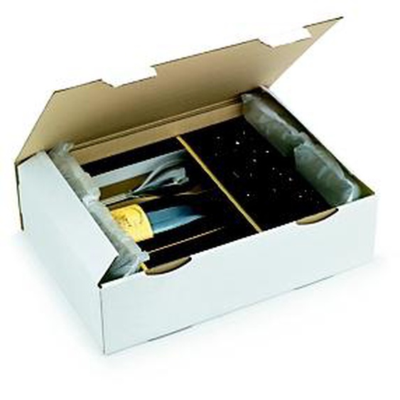 RAJA Boîte dexpédition blanche en carton simple cannelure - L.43 x l.30 x H.12 cm - Lot de 50
