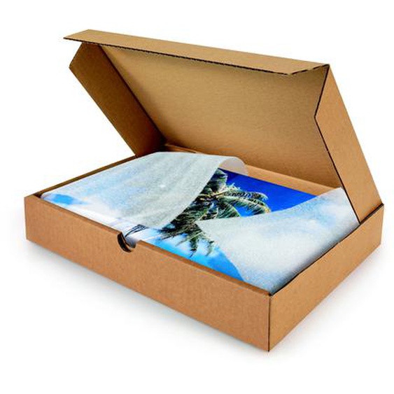 RAJA Boîte postale plate en carton simple cannelure brun - Format A3 - L.43 x l.31 x H.5 cm - Lot de 50