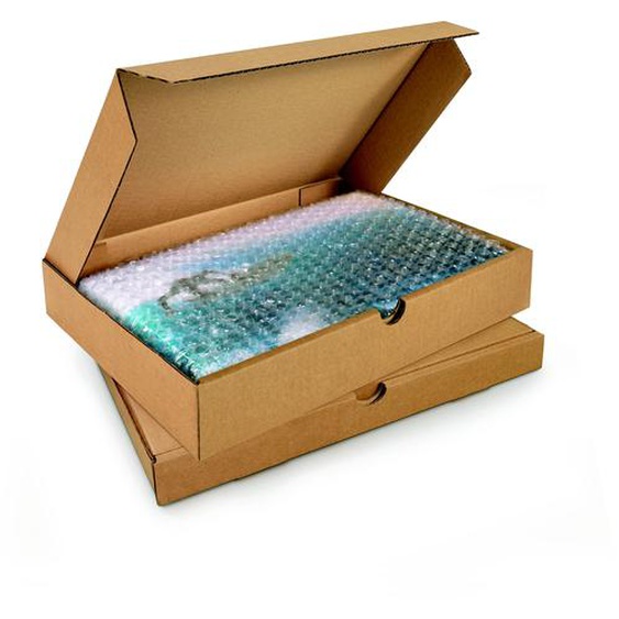 RAJA Boîte postale plate en carton simple cannelure brun - Format A4 - L.31 x l.22 x H.5 cm - Lot de 50