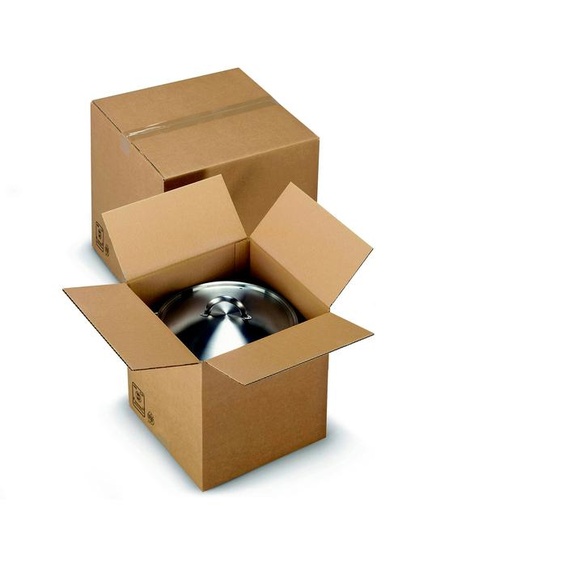 RAJA Caisse américaine carton simple cannelure - L.30 x l.30 x H.30 cm - Kraft brun - Lot de 25
