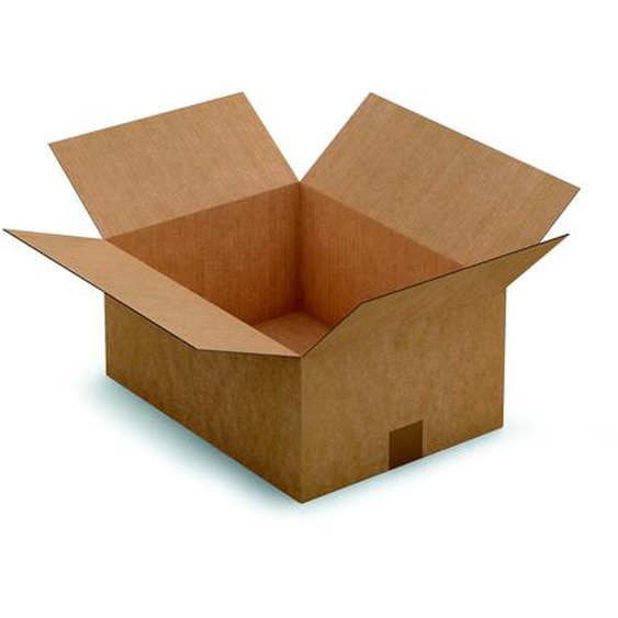 RAJA Caisse américaine carton simple cannelure - L.40 x l.30 x H.18 cm - Kraft brun - Lot de 25