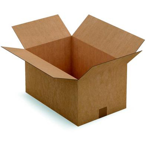 RAJA Caisse américaine carton simple cannelure - L.45 x l.30 x H.24 cm - Kraft brun - Lot de 25