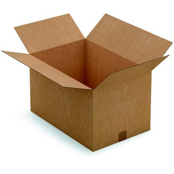 RAJA Caisse américaine carton simple cannelure - L.54 x l.36 x H.32 cm - Kraft brun - Lot de 20