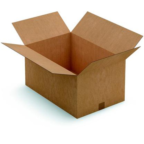 RAJA Caisse américaine carton simple cannelure - L.60 x l.40 x H.30 cm - Kraft brun - Lot de 20