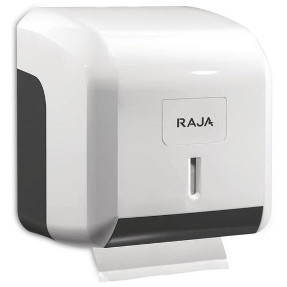 RAJA Distributeur de rouleaux de papier toilette en ABS - Blanc avec verrou
