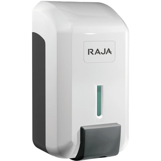 RAJA Distributeur de savon liquide et gel hydroalcoolique en ABS réservoir amovible de 700 ml - Blanc