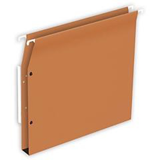 RAJA Dossier suspendus pour armoire A4 Kraft 230g - Bouton pression - Fond U 50 mm - Orange - Lot de 25