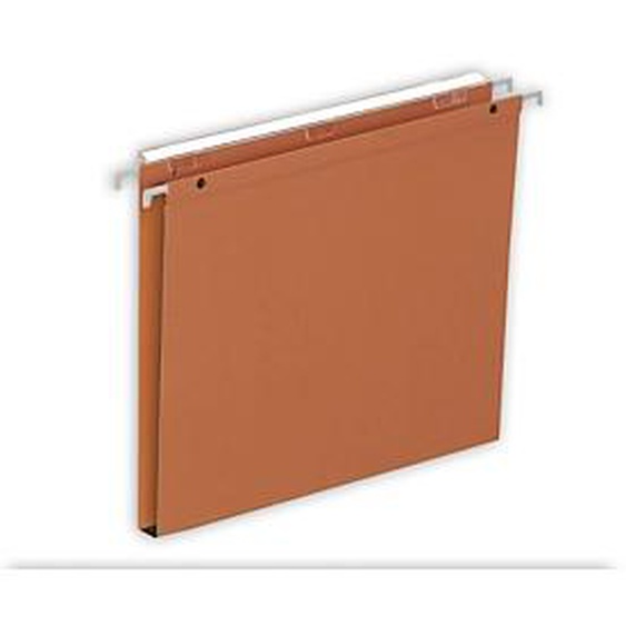 RAJA Dossier suspendus pour tiroir A4 Kraft 230g - Bouton pression - Fond V - Orange - Lot de 25