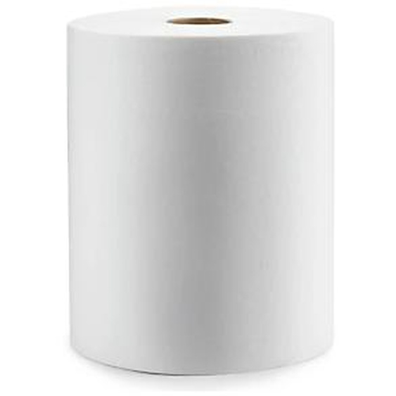 RAJA Essuie-mains en rouleau - Blanc - Lot de 6 rouleaux de 150 m
