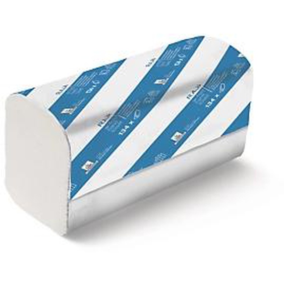 RAJA Essuie-mains pliage en W double épaisseur gaufrés 220 mm - Blanc - Lot de 20 paquets 134 feuilles