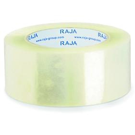 RAJA Ruban adhésif demballage résistant en polypropylène silencieux 35 microns 50 mm x 100 m - Transparent  - lot de 36