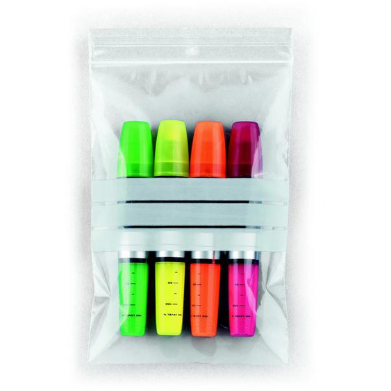 RAJA Sachet plastique à fermeture Zip et bande décriture - 12 x 18 cm - Epaisseur 50 microns - Transparent - Carton de 1000
