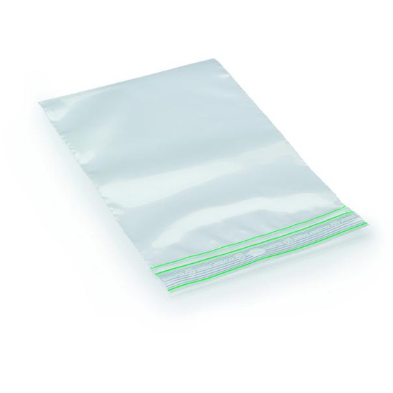 RAJA Sachet plastique recyclé à fermeture Zip - 10 x 15 cm - Epaisseur 60 microns - Transparent - Carton de 1000