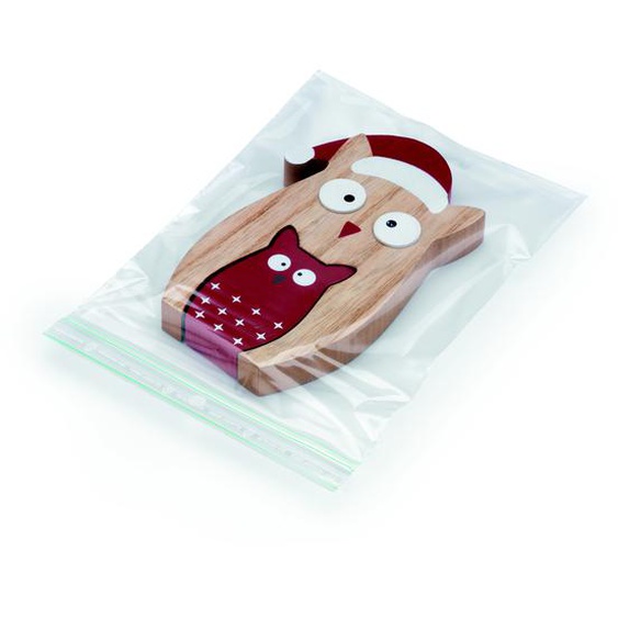 RAJA Sachet plastique recyclé à fermeture Zip - 16 x 22 cm - Epaisseur 60 microns - Transparent - Carton de 1000