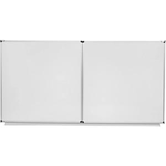 RAJA Tableau blanc émaillé triptyque MAYA NF - Surface magnétique - Cadre Aluminium - L.200 x H.100 cm (fermé)