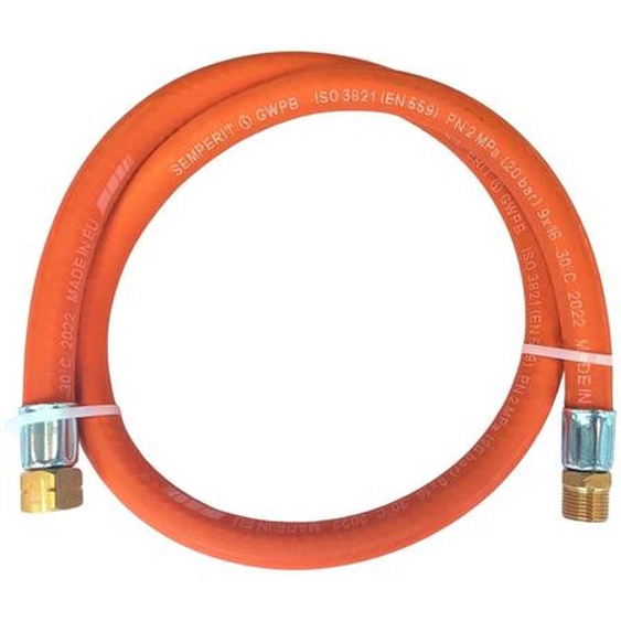 Rallonge de tuyau de gaz propane-butane Zatechs 15 m 20 bars Ø 9,0 mm 3/8 filetage à gauche x 3/8 filetage extérieur à gauche Camping-car Brûleur Réchaud à gaz
