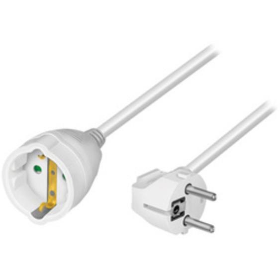 Rallonge électrique avec prises terre, 5 m, blanc