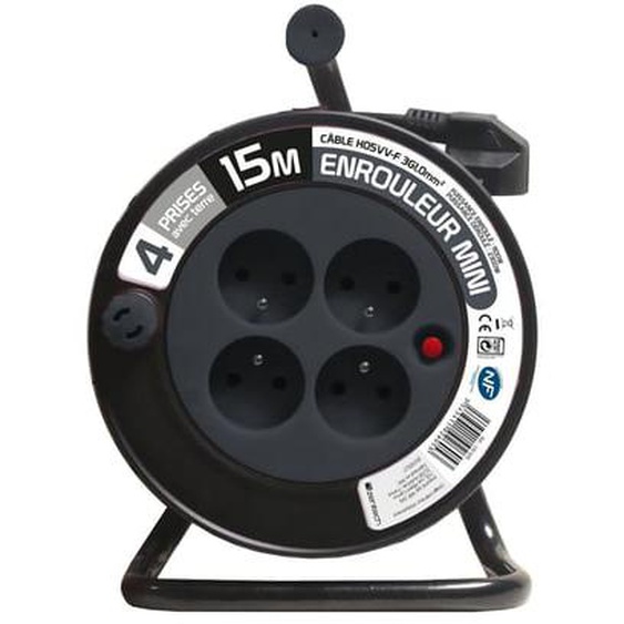 Rallonge ZENITECH Ménager 3G 1 mm² - GRIS 15 M