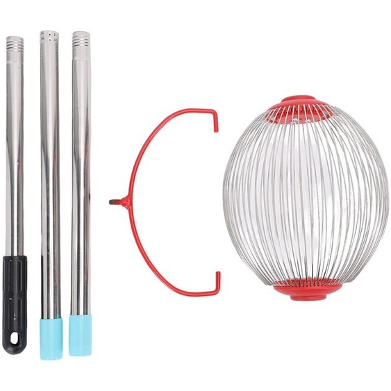 Ramasseur de noix à rouleaux en acier inoxydable, 113 cm, 3 sections, ramasseur multifonctionnel de glands, noix de pécan et noix, pour usage en extérieur