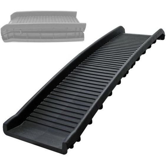 Wiltec - Rampe daccès pour chien et animaux – 1560 x 400 x 100 mm – capacité 90 kg – Une fois pliable – en Plastique robuste – Avec surface