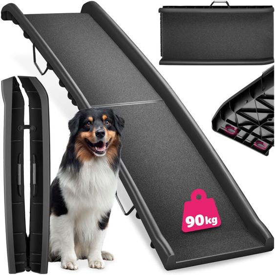 Tectake - Rampe pour chien Paw Step Auto, pliable et antidérapante, jusquà 90kg -
