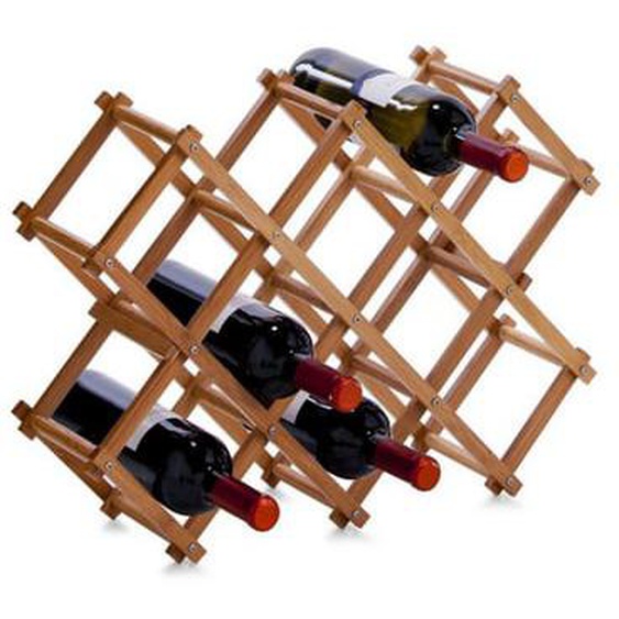 Range-bouteilles accordéon bois bambou Zeller 10 bouteilles