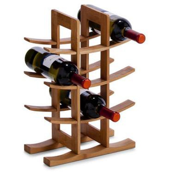 Range-bouteilles de vin bois bambou Zeller 12 bouteilles