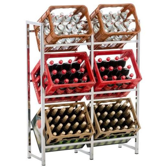 Range bouteilles Lennert en Métal Porte-caisses - CLP - Chrome-XL