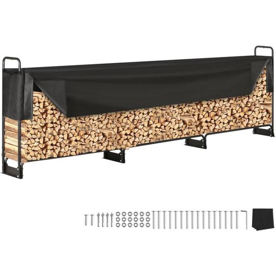 Vevor - Range Buches Exterieur 386x36x117 cm Abri Bois de Chauffage avec Couverture Impermeable 600D Oxford Porte-buches pour Cheminee Support de