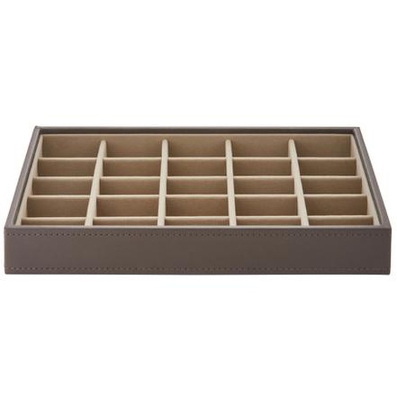 Rangement bijoux 25 compartiments en velours taupe  Blush Classic