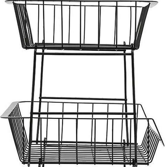Rangement cuisine - Étagère en osier à 5 niveaux sur roulettes - Acier au carbone - Dimensions 41 × 29 × 112 cm - Capacité de charge 10 kg par niveau - Imperméable - Noir