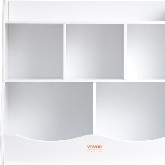 Rangement en bois pour enfants Cubby Rangement de jouets Organisateur avec bibliothèque 5-Cubby Blanc