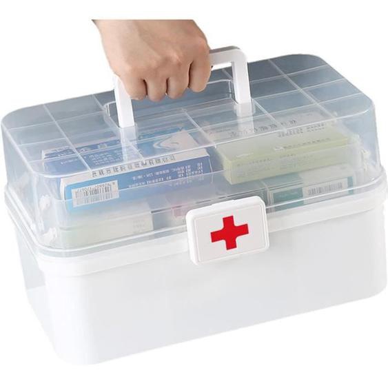 Rangement Familial Pour Armoire à Pharmacie, Boîte De Rangement Pour Fournitures De Santé, De Grande Capacité Anti-Poussière