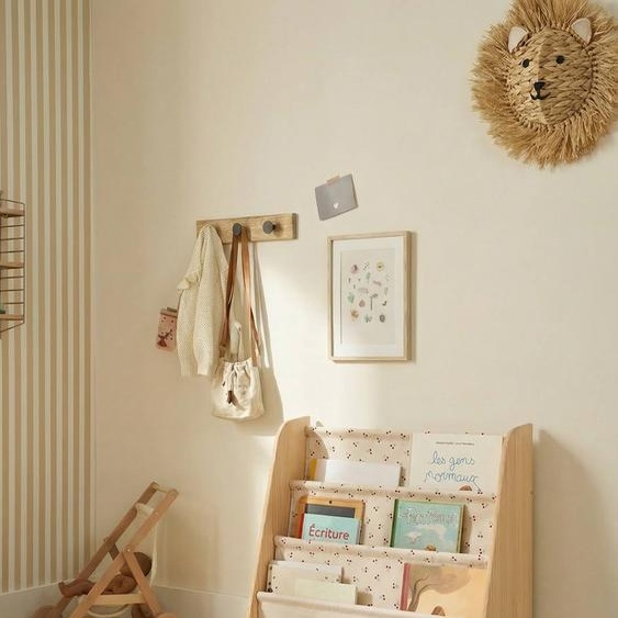 Rangement livre textile blanc imprimé