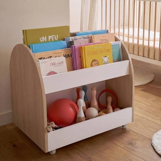 Rangement livres et jouets à roulettes YEL blanc