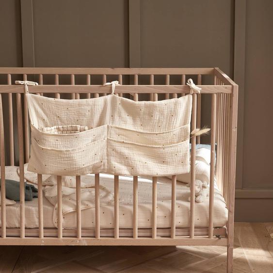 Rangement Mural En Gaze De Coton Beige Clair Imprimé