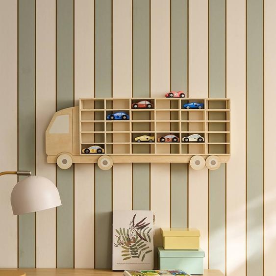 Rangement mural forme camion beige