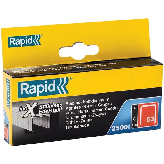 Rapid 23808000, 8 mm, métallisé, 21 mm, 50 mm, 121 mm, 2 500 pièces