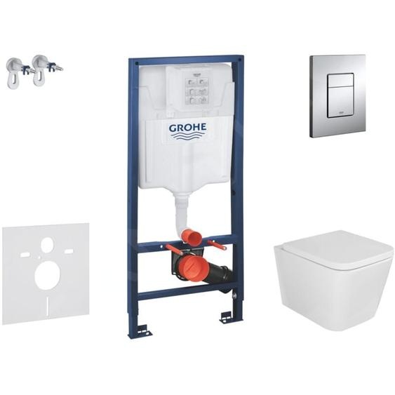 Rapid sl - Set de bâti-support, cuvette Arkas et abattant softclose, plaque de déclenchement Skate Cosmopolitan, chrome SANI11BA1102 - Grohe