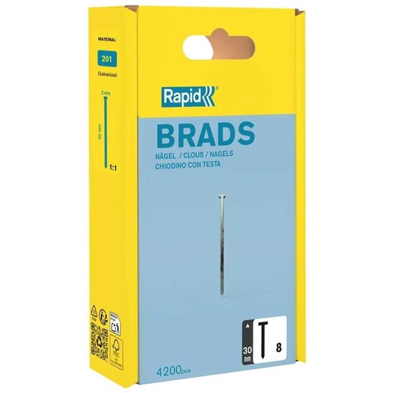 Rapid Tools 5000184 Rapid Nägel Typ 8, 30 mm, galvanisiert, Großpackung