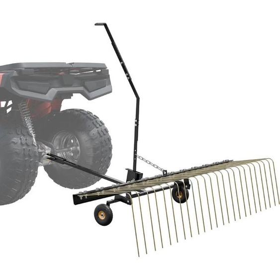Râteau déchaumeur tracté 60 pouces pour VTT ou tondeuse, 24 dents
