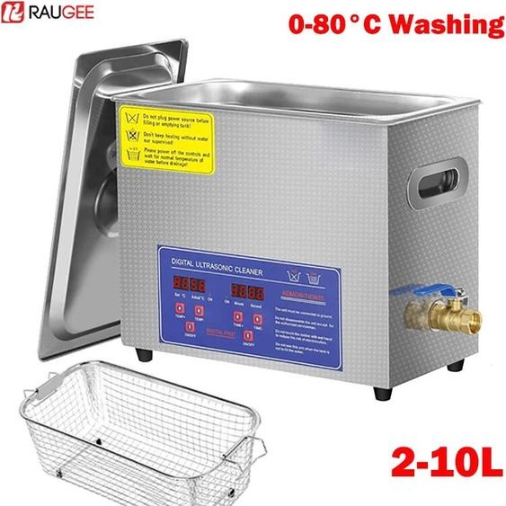 raugee Nettoyeur à ultrasons Machine de nettoyage par ultrasons avec lavage chauffé 6L 10L nettoyeur à ultrasons professionnel domestique Commercial