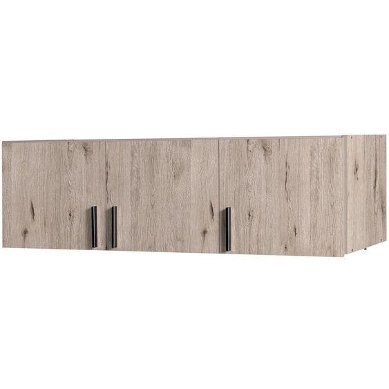 raumhirsch, surélévation de meuble en bois chêne Wellington, finition graphite, dimensions : 136 x 40 x 53,6 cm