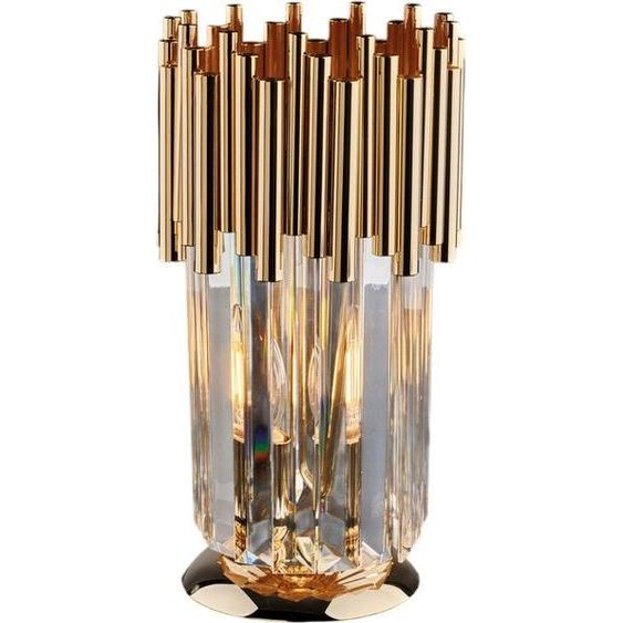 Ravel Lampe de table en fer doré et strass 1 lumière H.30 d.16 BL268-LT-OR