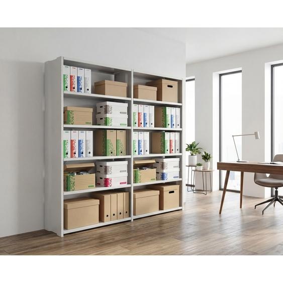Rayonnage archive de bureau Smart - H.200 x L.100 cm - Elément Suivant - Gris clair