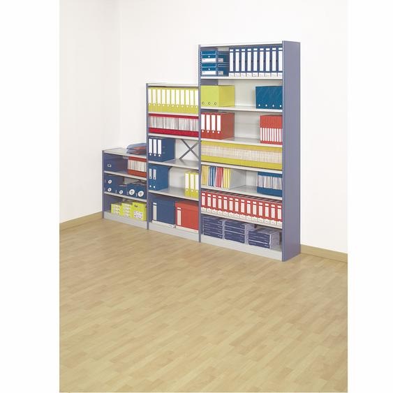 Rayonnage de bureau Polyvalent - A parois pleines - H. 200 x L. 124 cm - Suivant - Avec fond - Bleu